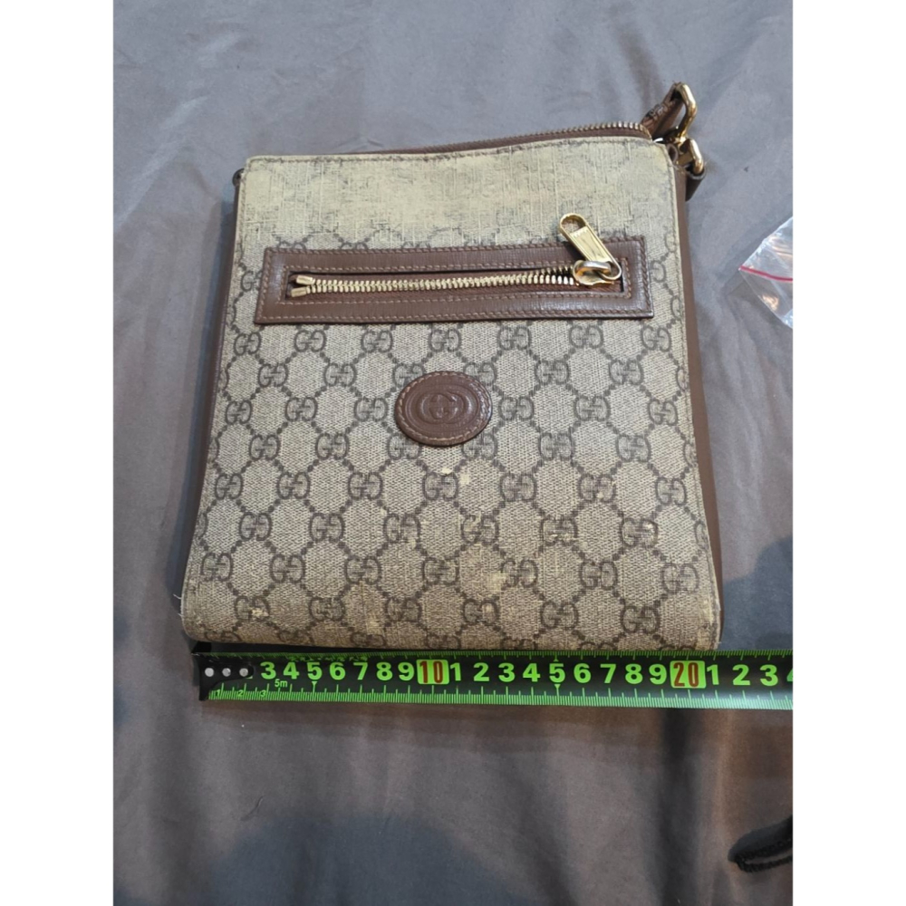 GUCCI 經典Retro系列GG Supreme帆布斜背包 約21 x 23.5 x 4.5cm-細節圖4