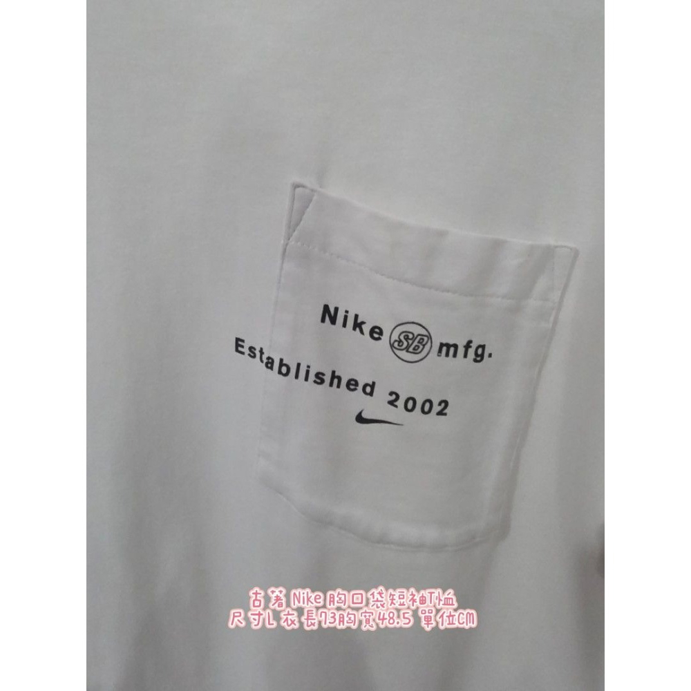古著 Nike 胸口袋短袖T恤 尺寸L 衣長73胸寬48.5 單位CM-細節圖2