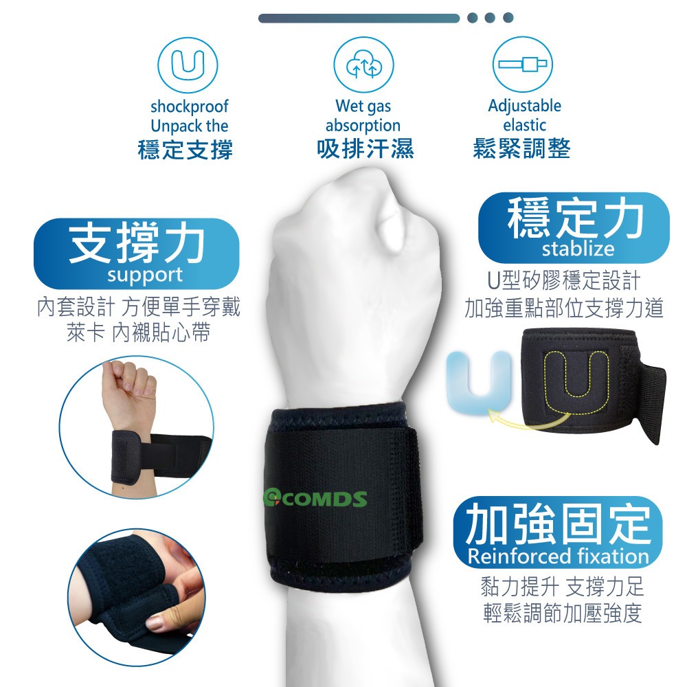 【康得適-COMDS】U型矽膠護腕 JO-311-細節圖4
