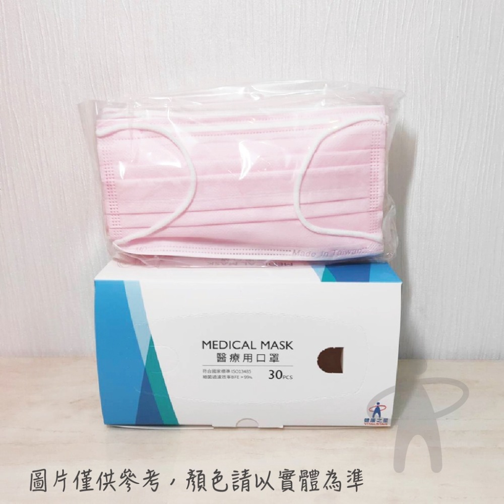 ☆超獨特Ω摺法透氣度提升★健康之星 醫療用口罩30片/盒(多色可選)-規格圖1