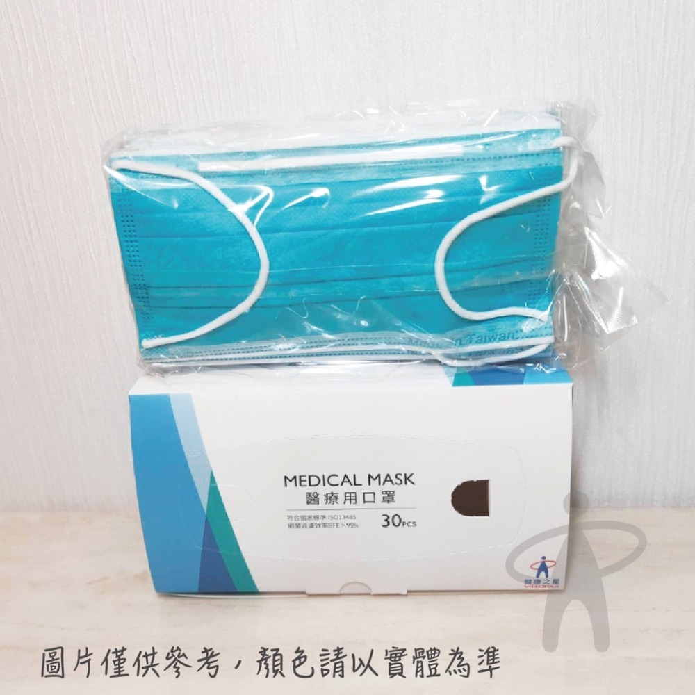 ☆超獨特Ω摺法透氣度提升★健康之星 醫療用口罩30片/盒(多色可選)-規格圖1