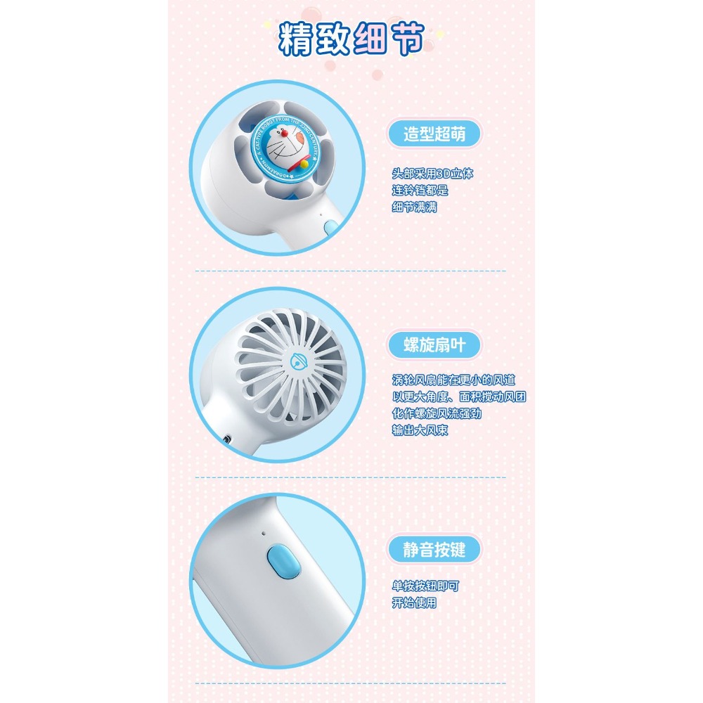 現貨_正版授權哆啦A夢迷你手持風扇-細節圖3