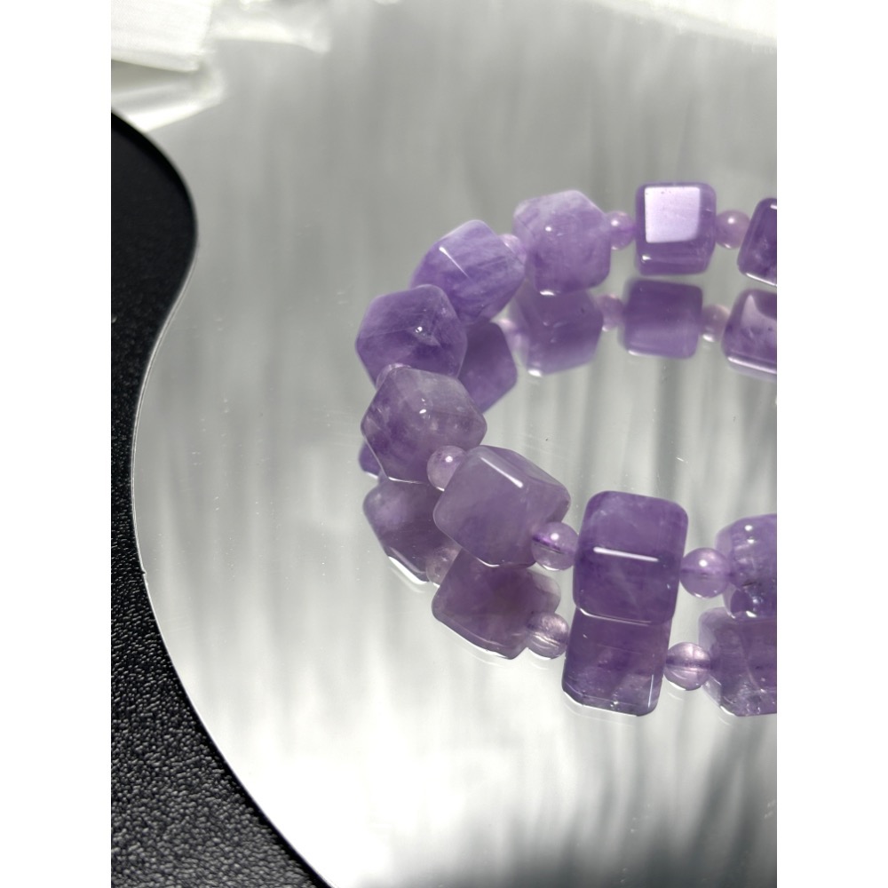 《YUBUY》·現貨·紫水晶方糖手鍊/9mm+/手圍15.5-細節圖4