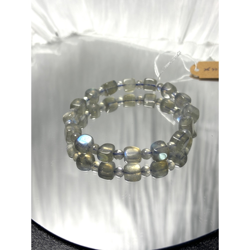 《YUBUY》·現貨·灰月光方糖手鍊/7mm+/手圍16-細節圖3