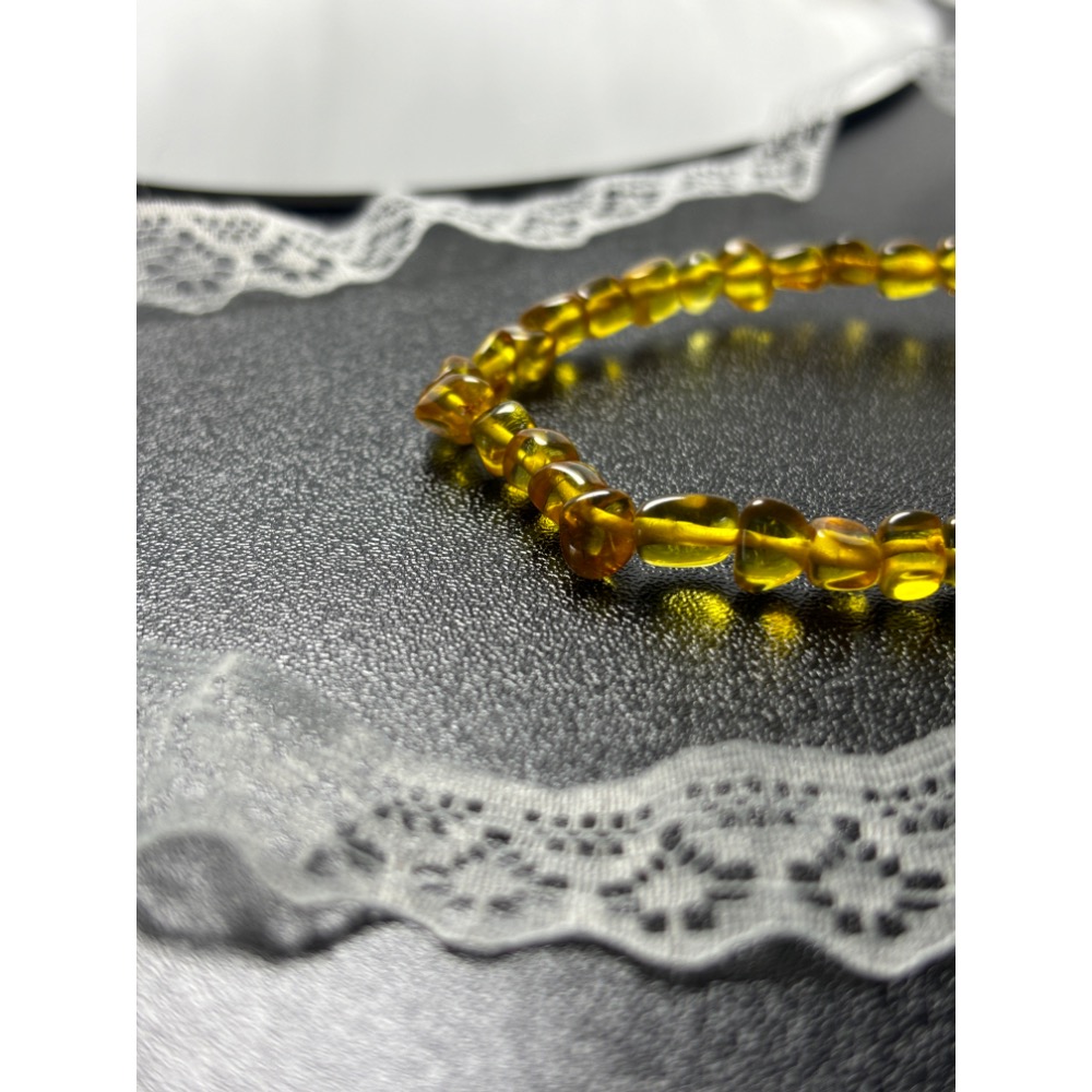 《YUBUY》·現貨·琥珀隨行手鍊/5mm/手圍16-細節圖2
