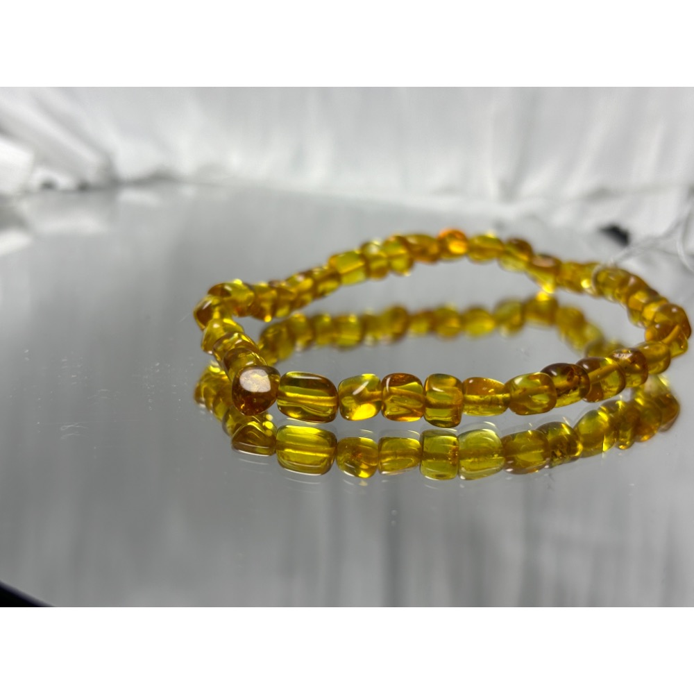 《YUBUY》·現貨·琥珀隨行手鍊/5mm/手圍16-細節圖4