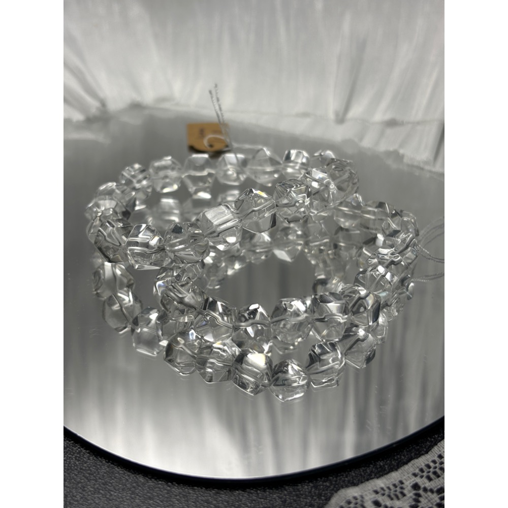 《YUBUY》·現貨·多邊白水晶手鍊/10mm/手圍16+-細節圖3