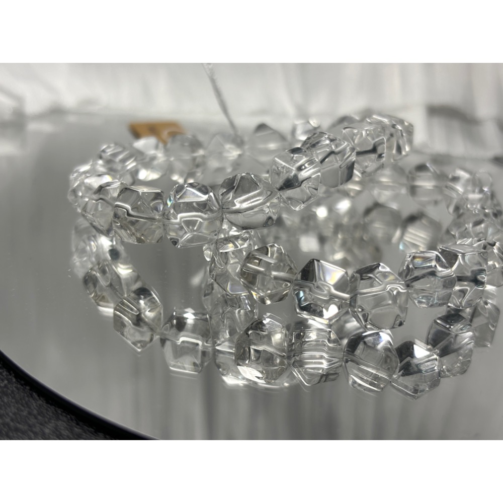 《YUBUY》·現貨·多邊白水晶手鍊/10mm/手圍16+-細節圖4