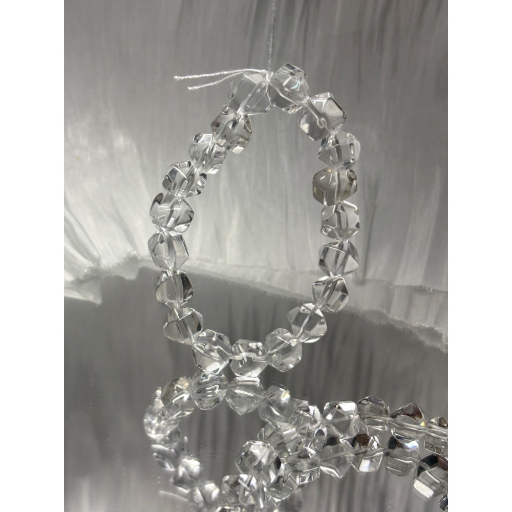 《YUBUY》·現貨·多邊白水晶手鍊/10mm/手圍16+-細節圖5