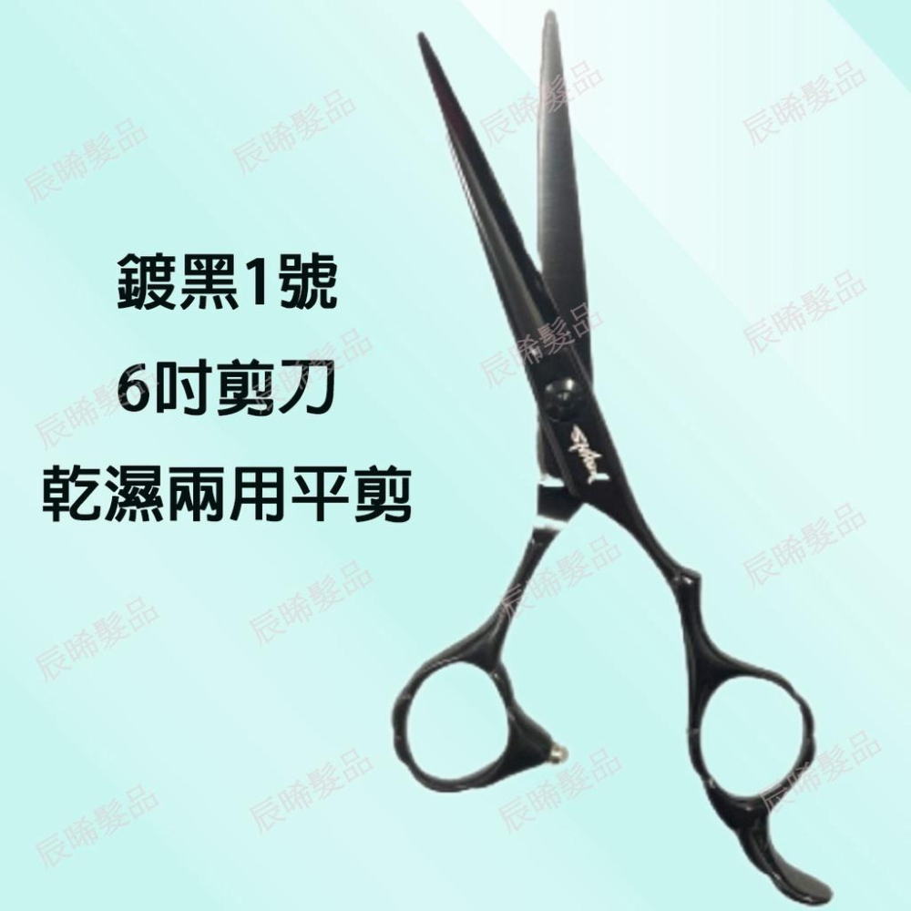 ✝️辰晞髮品✝️ 專業美髮剪刀 亮面 鍍黑 黑色1號 6寸剪刀 乾濕兩用平剪 可滑剪 設計師剪刀 美髮 沙龍-細節圖2