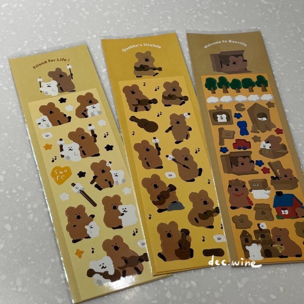 Dec.wine_【現貨韓國文創商品】Dinotaeng Quokka Stickers正版防水貼紙 文創貼紙 手創貼紙-細節圖3