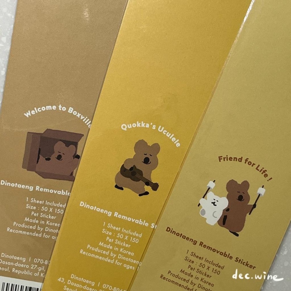 Dec.wine_【現貨韓國文創商品】Dinotaeng Quokka Stickers正版防水貼紙 文創貼紙 手創貼紙-細節圖4