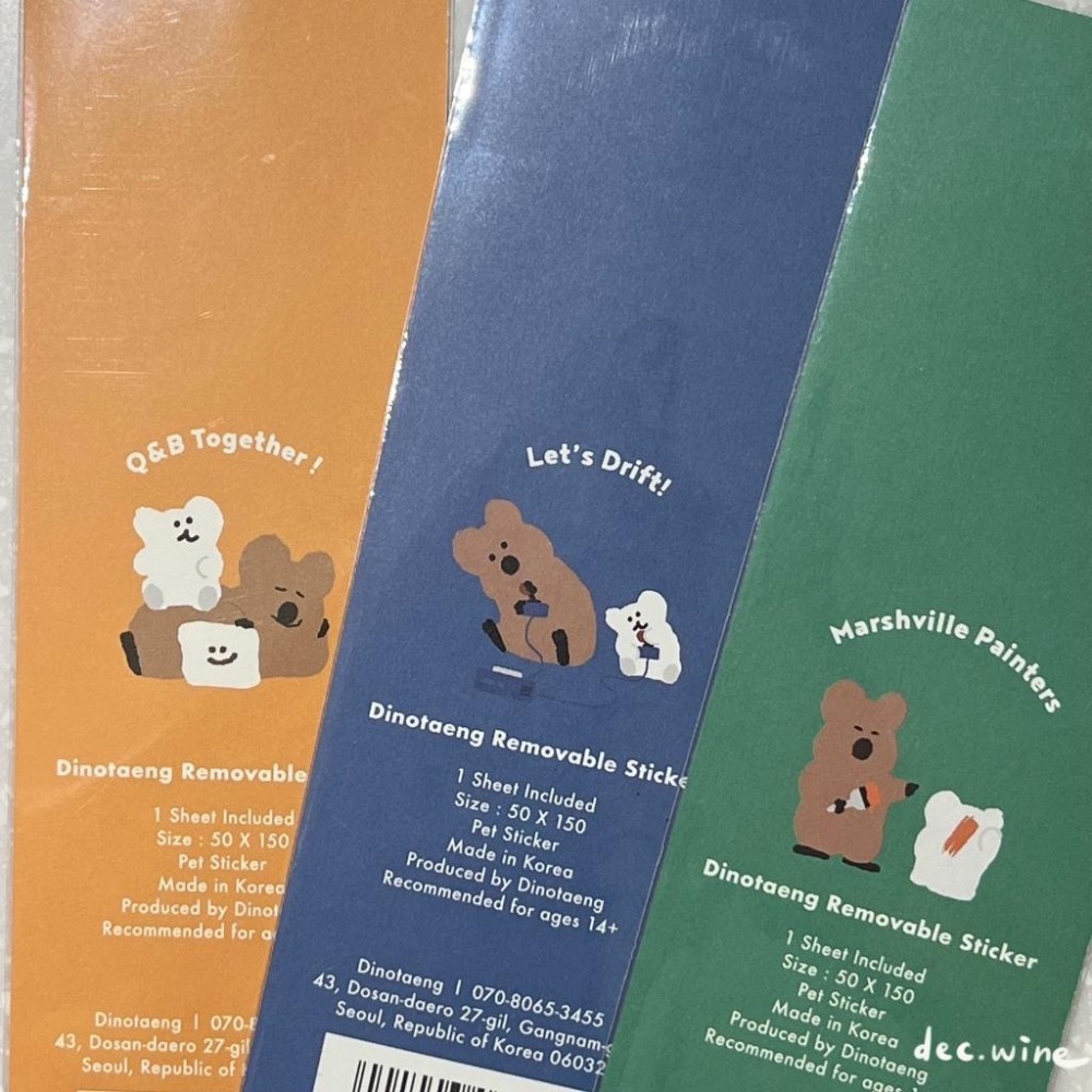 Dec.wine_【現貨韓國文創商品】Dinotaeng Quokka Stickers正版防水貼紙 文創貼紙 手創貼紙-細節圖5