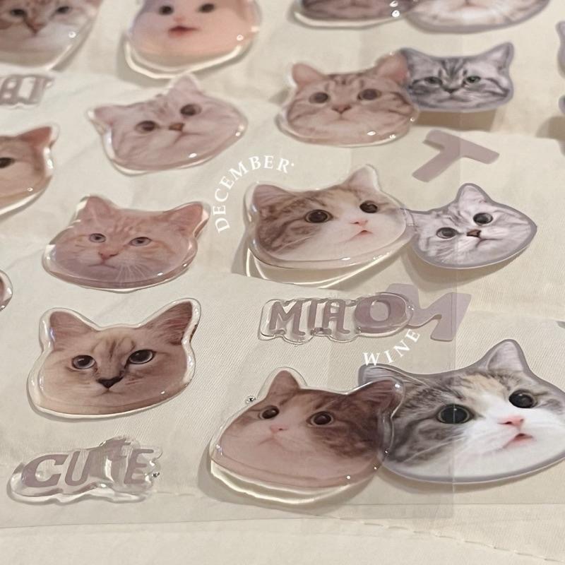 Dec.wine_【貓咪滴膠貼紙】喵喵超萌三入組貼紙🐈‍⬛🐱🐈😻滴膠貼紙 手帳貼紙 可愛貼紙 防水貼紙 筆電貼紙 造型貼-細節圖3