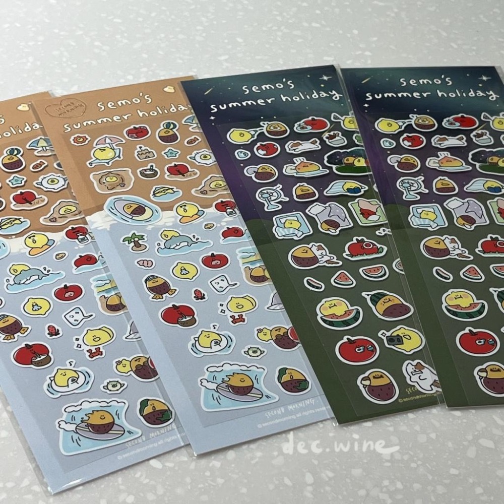 Dec.wine_【現貨韓國文創代購】Second Morning Stickers正版防水貼紙 文創貼紙 手創貼紙-細節圖2