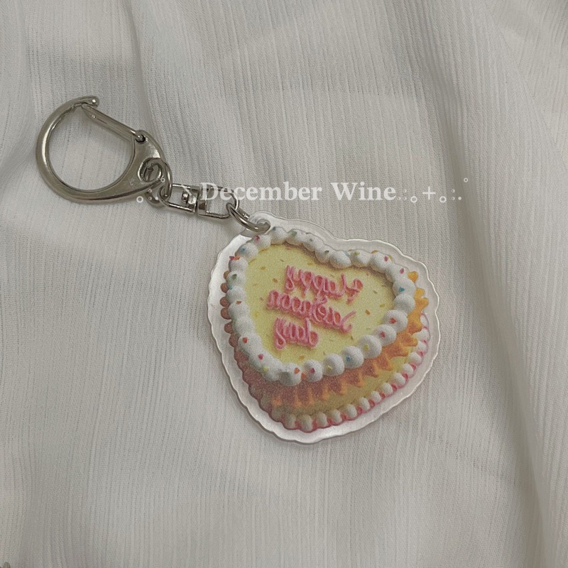 Dec.wine_【文青必備】復古Y2K蛋糕壓克力吊飾 鑰匙扣 配件 卡套吊飾 包包掛飾 鑰匙圈-規格圖5