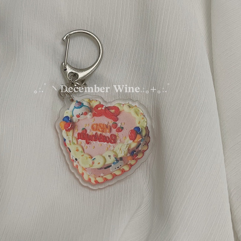 Dec.wine_【文青必備】復古Y2K蛋糕壓克力吊飾 鑰匙扣 配件 卡套吊飾 包包掛飾 鑰匙圈-規格圖5