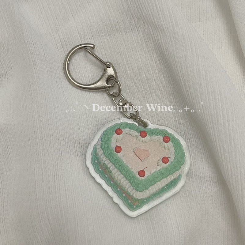 Dec.wine_【文青必備】復古Y2K蛋糕壓克力吊飾 鑰匙扣 配件 卡套吊飾 包包掛飾 鑰匙圈-規格圖5