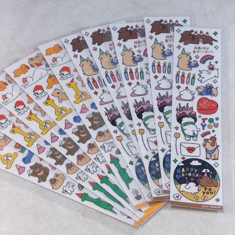 Dec.wine_【泰國代購】ssktmmee🐶 文創貼紙 手帳貼紙 可愛貼紙 文青貼紙 小狗貼紙-細節圖2