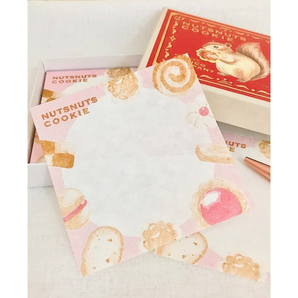 【日本古川紙工】少女時光下午茶 松鼠與餅乾盒裝便條紙-細節圖4