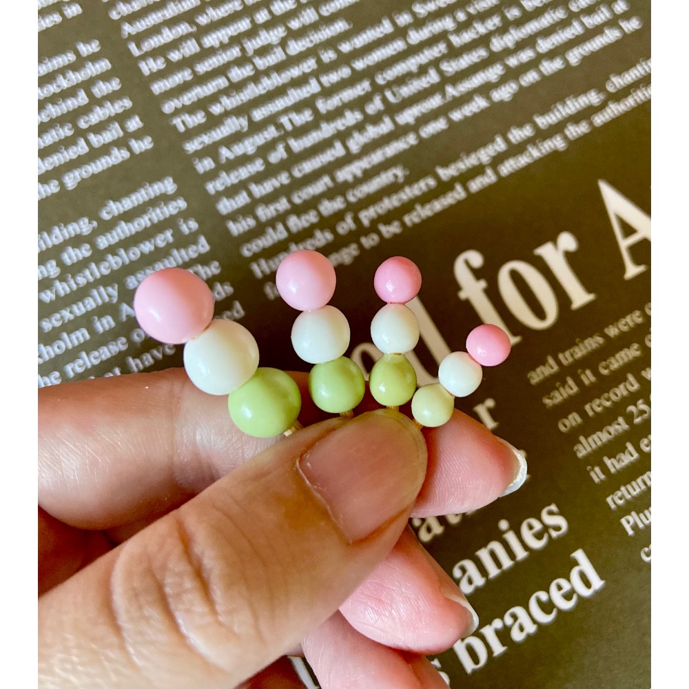 【二諾手作】黏土製迷你日式糰子 三色糰子 紅豆泥糰子 醬油糰子 袖珍模型 仿真甜點-細節圖4