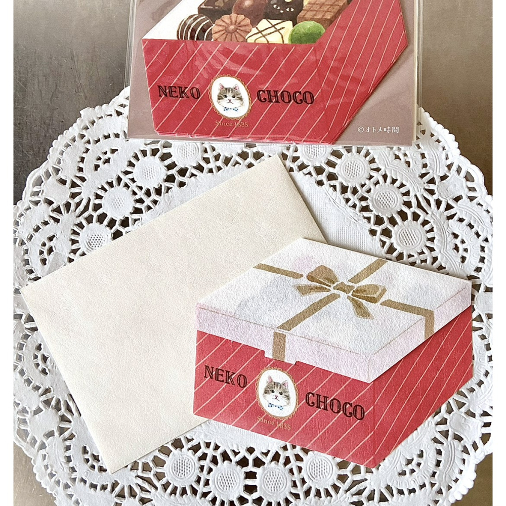 【日本古川紙工】少女時光下午茶信紙組 貓咪巧克力 便箋-細節圖4