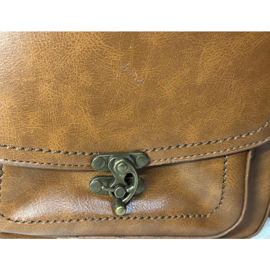 小容量斜背包 棕色包 氣質小包 皮質包包 單肩包 手提包 學院風 文青風-細節圖5