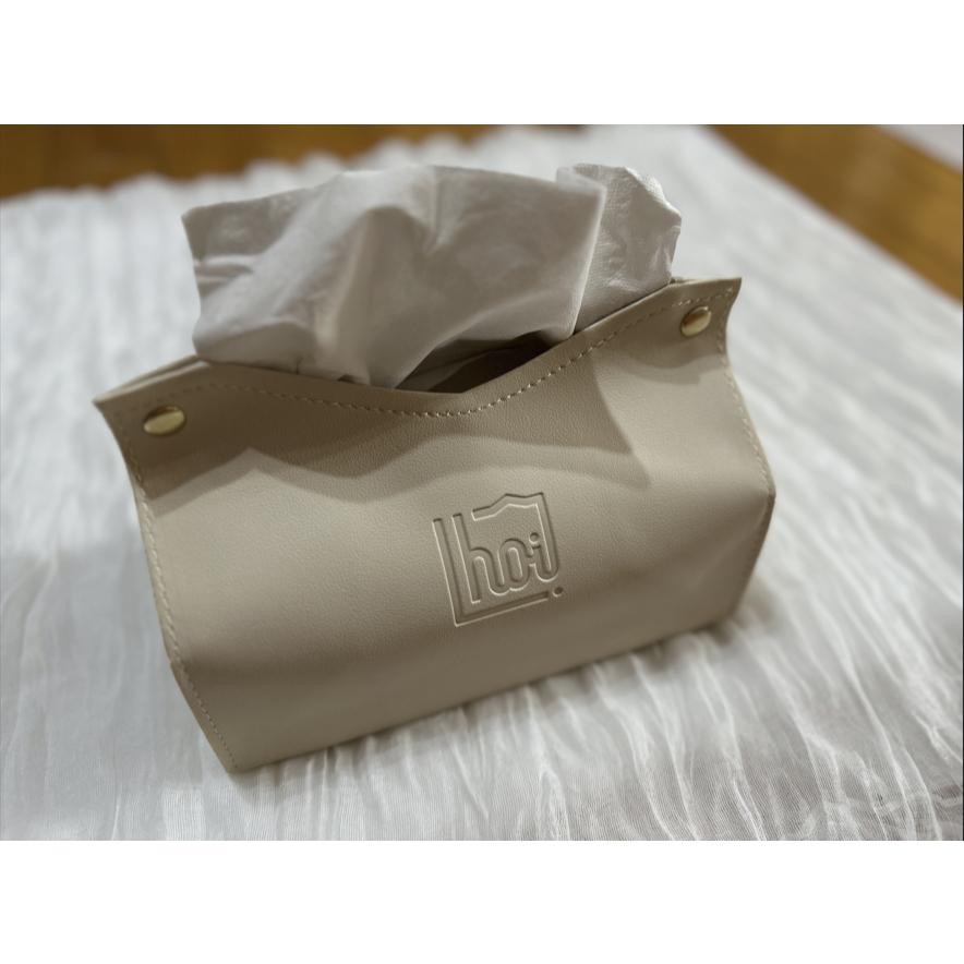 hoi! 簡約皮革面紙套 乳糖白 皮革收納套-細節圖2