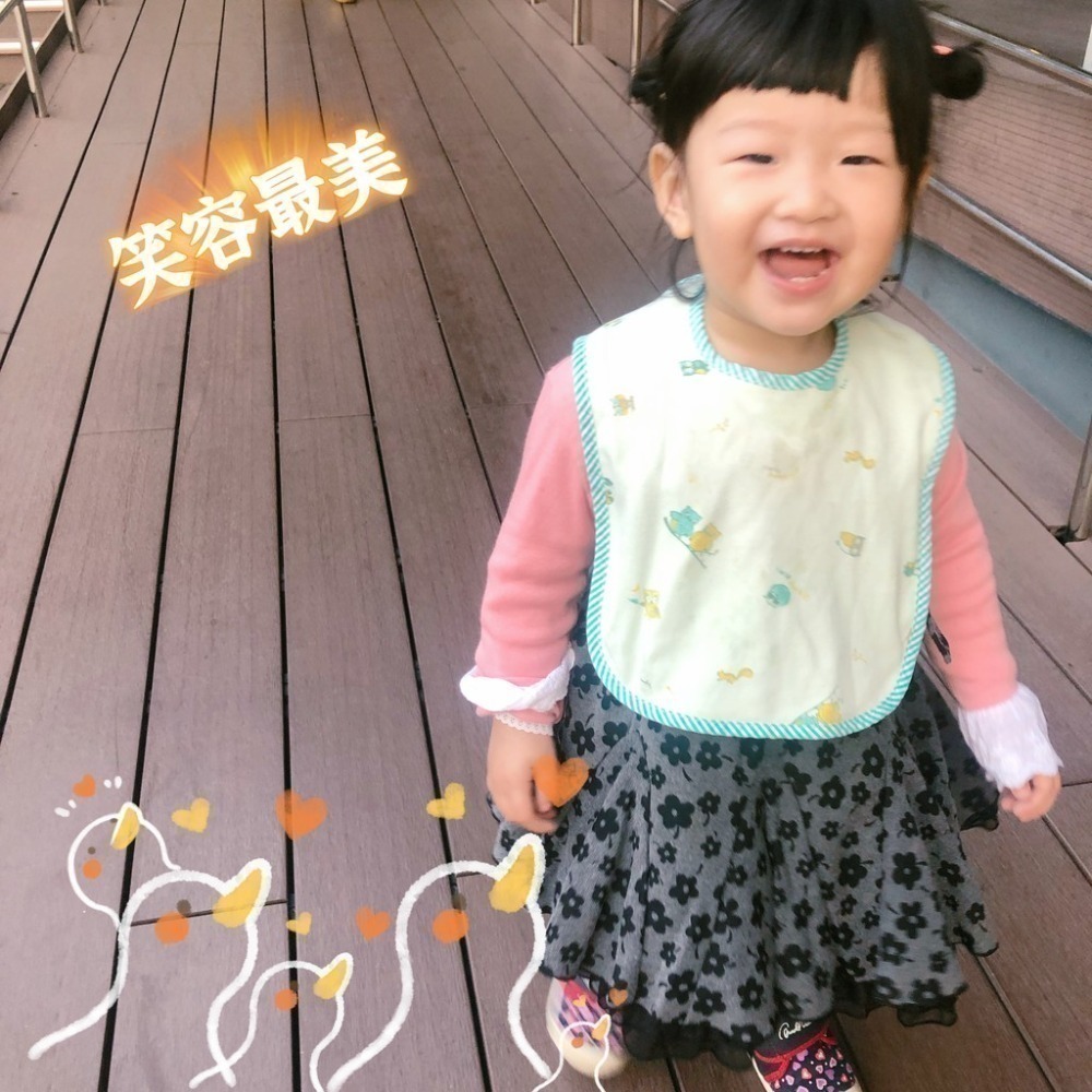 台灣製 🔥 童馨 開扣式 圍兜 口水巾 可愛花圖案 背布防水 台灣製造 圍兜兜 吃飯巾 0001-細節圖9