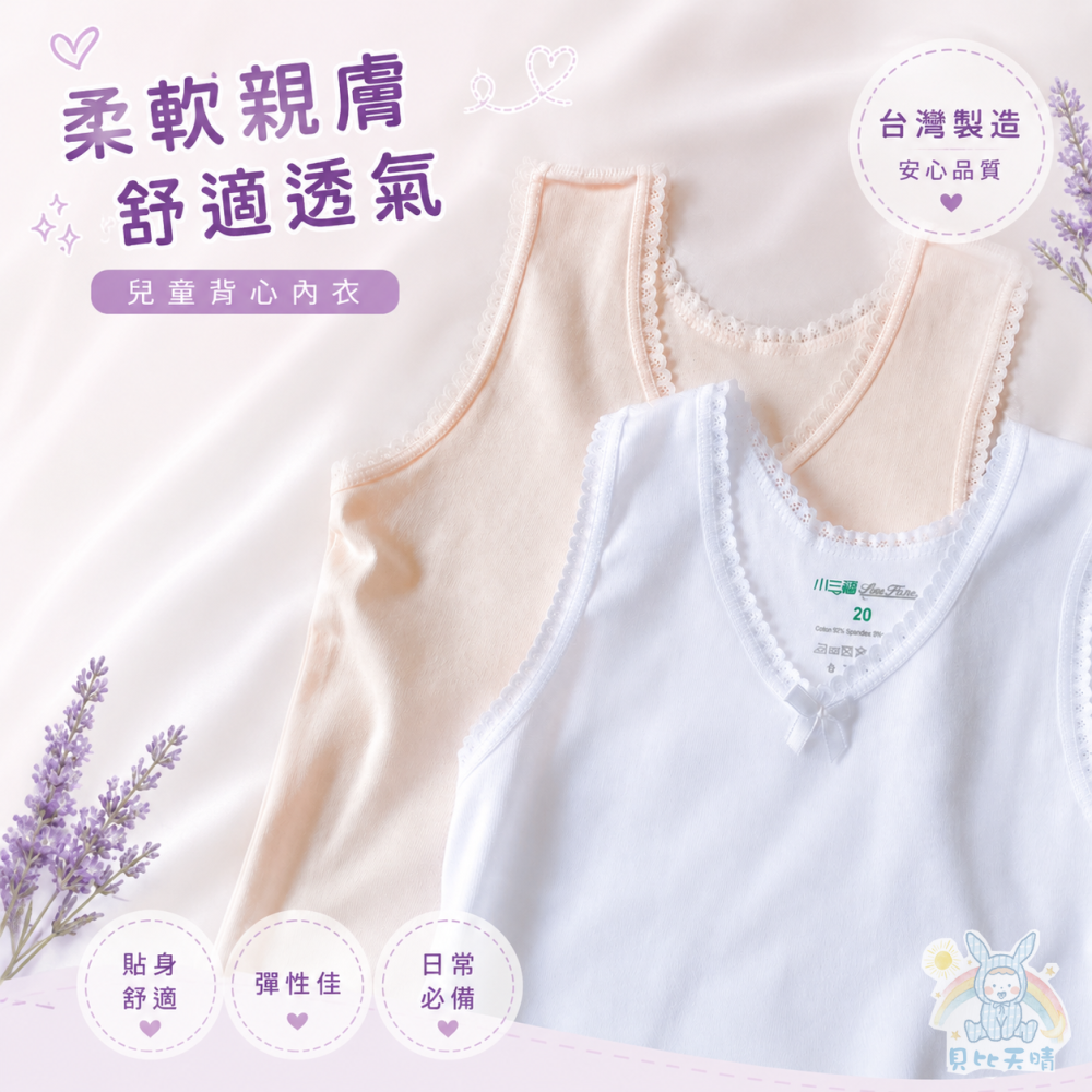 小三福 🌳  蕾絲女童背心 內搭背心 女童內衣 蕾絲背心 小女背心  女生背心 小女生背心 女內搭衣 855 895-細節圖6