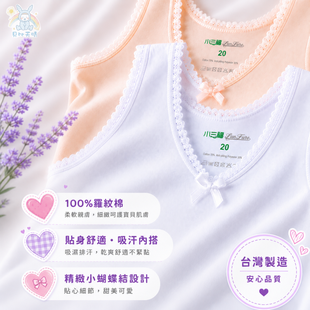 小三福 🌳  蕾絲女童背心 內搭背心 女童內衣 蕾絲背心 小女背心  女生背心 小女生背心 女內搭衣 855 895-細節圖9