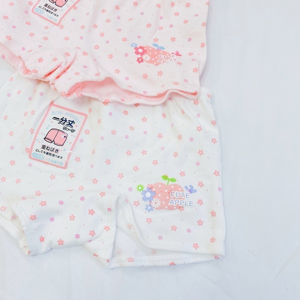 一王美 💈 女童 平口褲 小花蘋果 蝴蝶結 內褲 四角褲 安全 舒適 台灣製 女童四角褲 女童內褲 3574 3598-細節圖3