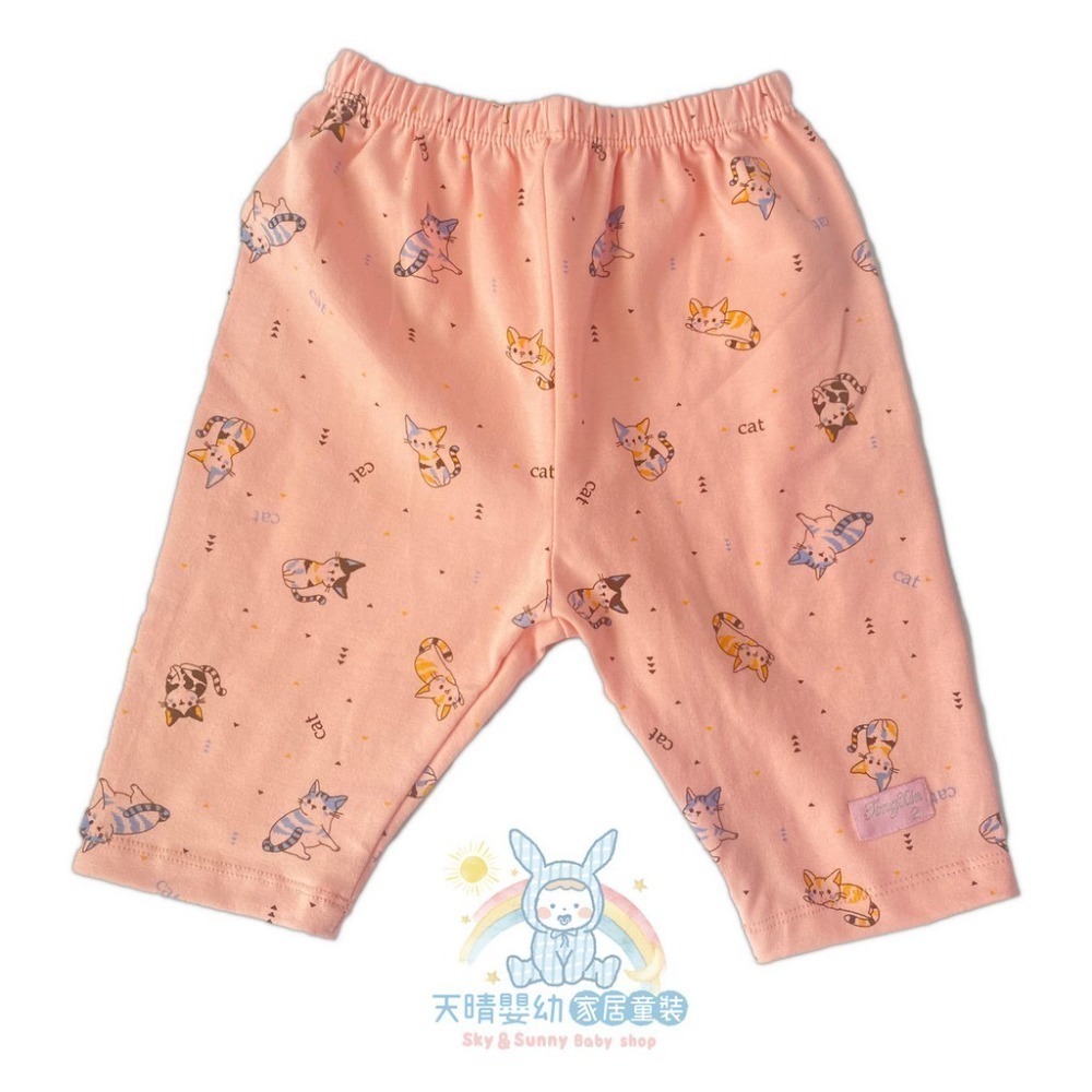 童馨 👶 純棉 可愛貓咪 七分褲 兒童內搭褲 兒童休閒褲 寶寶7分褲 女童打底褲 女童長褲 男童長褲 1208-規格圖11