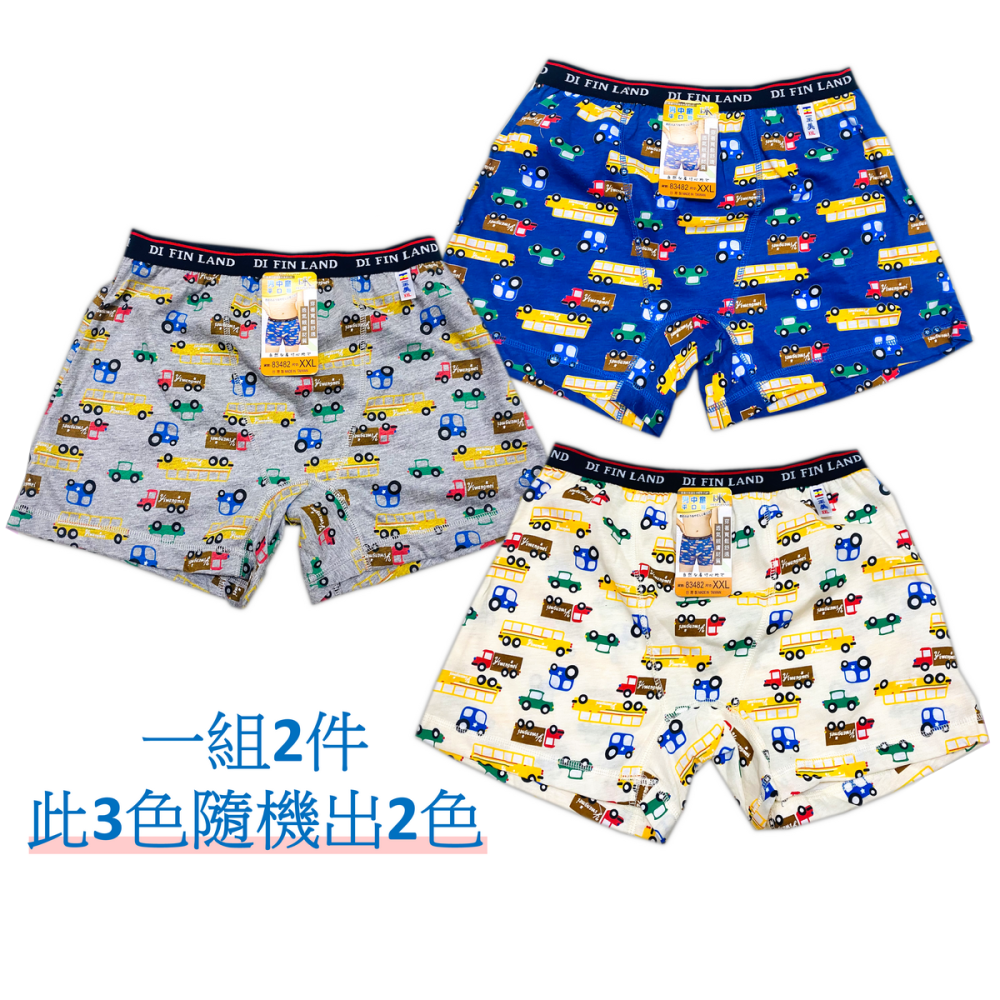 一王美 💈 男中童 平口褲 汽車Party 台灣製 內褲 四角褲 男童內褲 男童四角褲 幼稚園內褲 小學內褲 3482-細節圖8