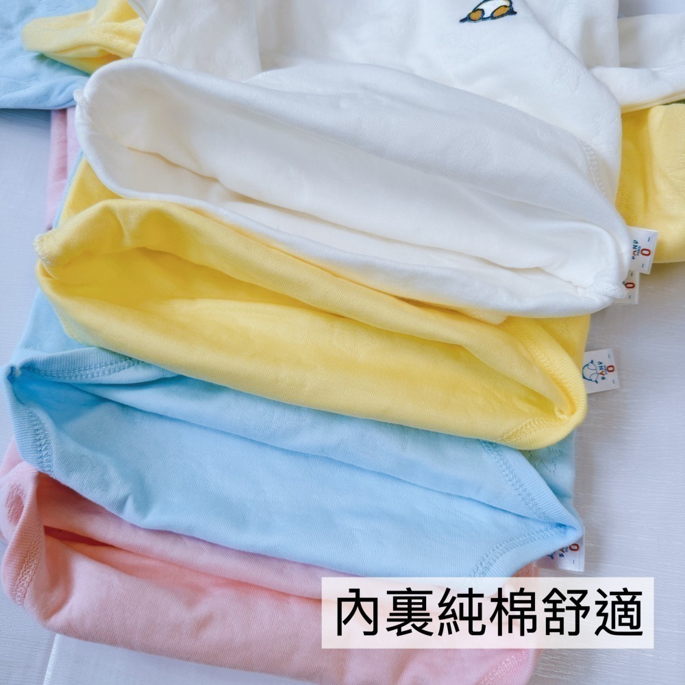 小乙福 💛 企鵝 暖棉 包屁衣 三層棉 連身衣 圓領 高領 保暖棉 溫暖 肩扣 台灣製 636 639-細節圖4