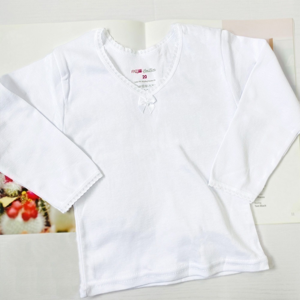 小三福 🌳 蕾絲 彈性長袖 內著 衛生衣 女兒變女孩第一步 女童內衣 女衛生衣 女內衣 學生內衣 852 892-細節圖7