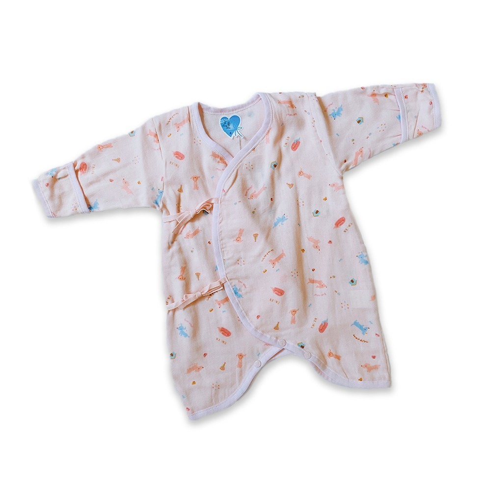 童馨 👶 麻紗 長袖 蝴蝶衣 春夏花 綁帶 紗布 包屁衣 紗布  舒適 新生兒 台灣製 1027-細節圖7