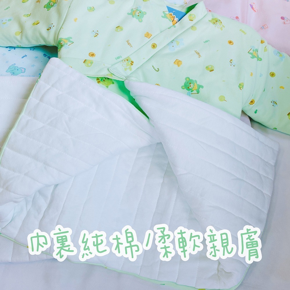 童馨 👶 台灣製 綁帶 短和服 純棉 鋪棉 0~2歲 保暖必備 睡袍 衣長約43cm 308-細節圖5