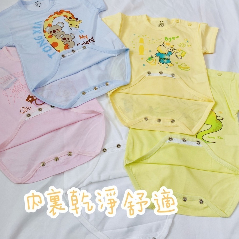 童馨 👶 純棉 短袖 包屁衣 寶寶包屁衣 寶寶連身衣 連身衣 寶寶兔裝 幼童兔裝 短袖連身衣 貝比天晴 1041-細節圖3