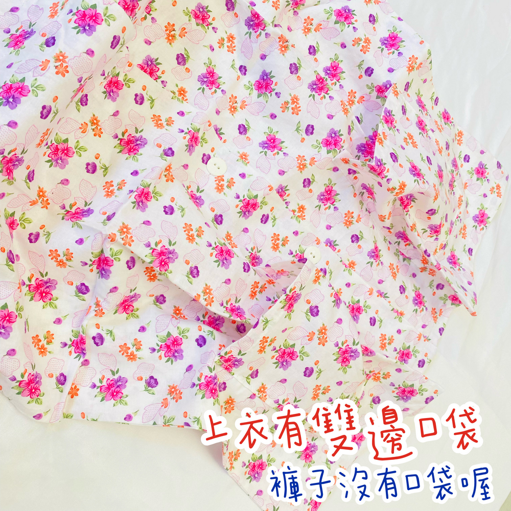 阿嬤居家 👖 短袖套裝 文進 春夏純棉 銀髮族 薄款 阿嬤睡衣 女大居家服 女生睡衣-細節圖7