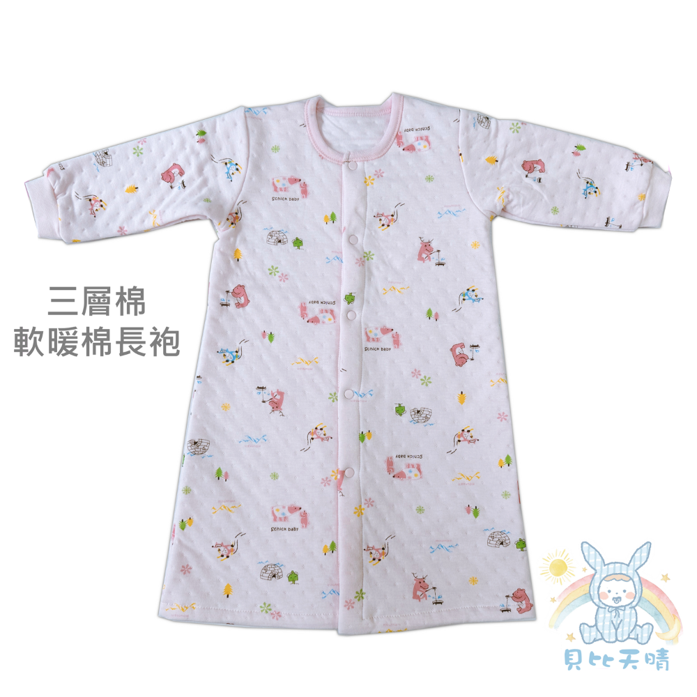 舒適寶貝 💛 軟暖棉 寶寶長袍 連身衣 新生兒長袍 單長袍 暖棉長袍 台灣製 寶寶長袍 寶寶連身衣 12342-規格圖9