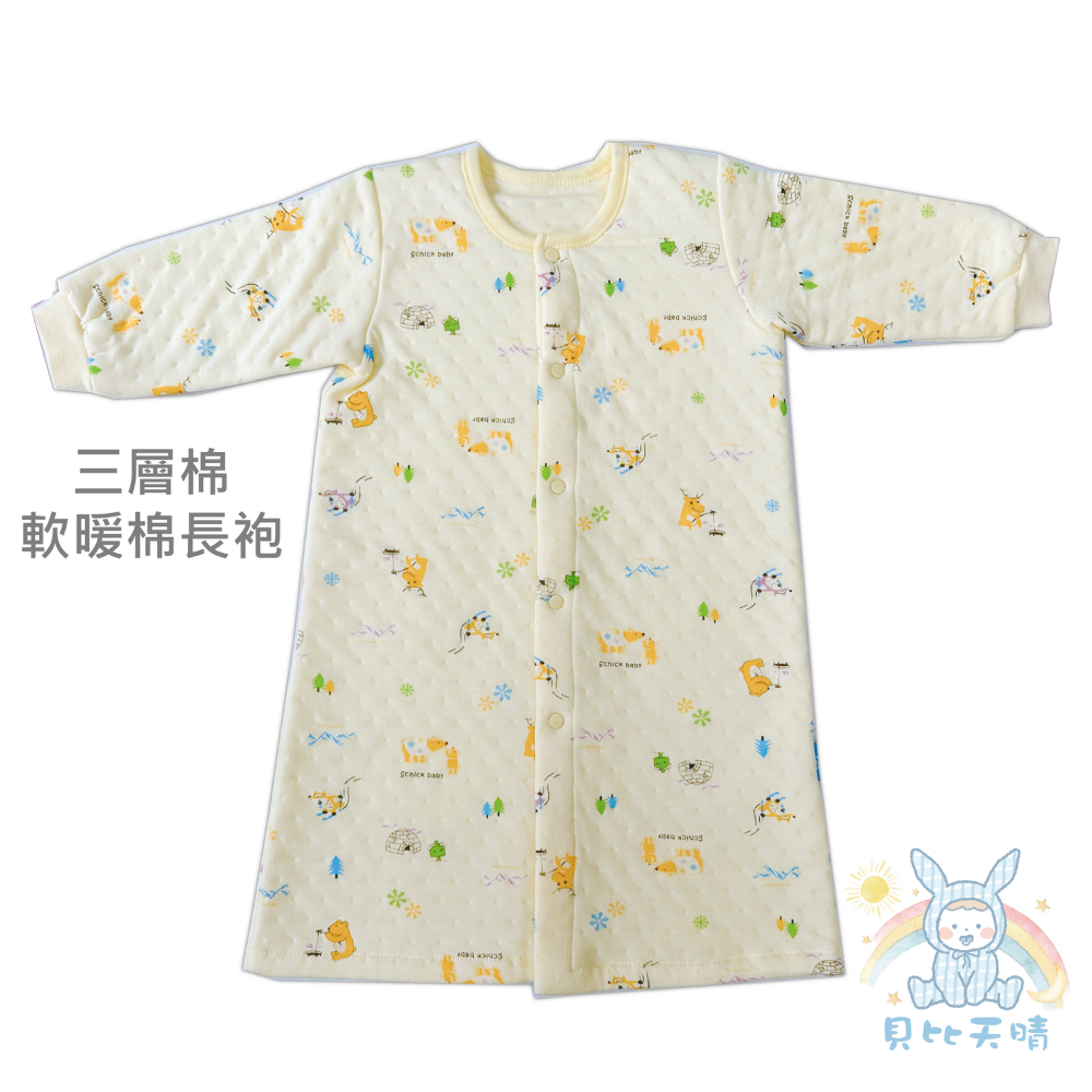 舒適寶貝 💛 軟暖棉 寶寶長袍 連身衣 新生兒長袍 單長袍 暖棉長袍 台灣製 寶寶長袍 寶寶連身衣 12342-規格圖9