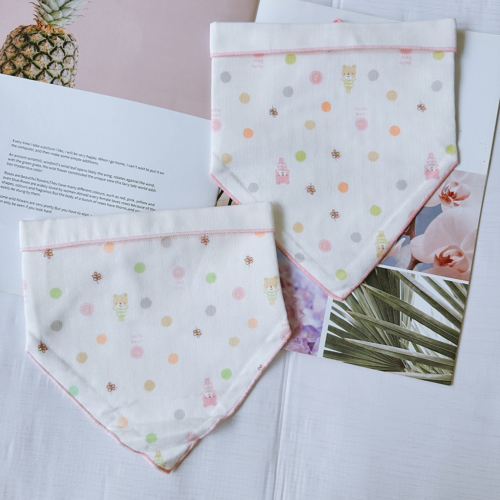 哈哈熊 🐻 印花 紗布 三角巾 領巾 口水巾 SGS 認證 舒適 柔軟 台灣製造 品質保證 508-細節圖6