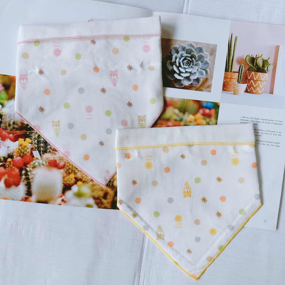 哈哈熊 🐻 印花 紗布 三角巾 領巾 口水巾 SGS 認證 舒適 柔軟 台灣製造 品質保證 508-細節圖7