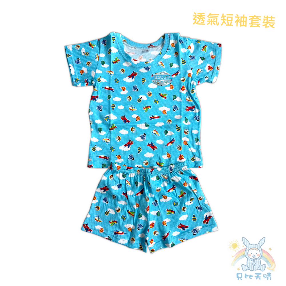 名秀 純棉 短袖套裝 薄棉條紋 舒適柔軟 小孩睡衣 寶寶短袖 兒童短袖 幼童短袖 兒童睡衣 68811 62246-細節圖7