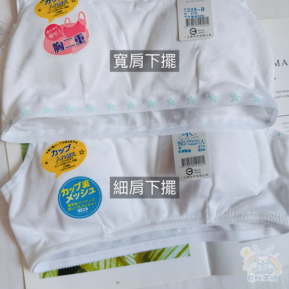 一王美 💈 涼薄背面布 細帶 胸衣 學生內衣 女童內衣 小女生胸衣 學生胸衣 女學生胸衣 7225A 7225B-細節圖7