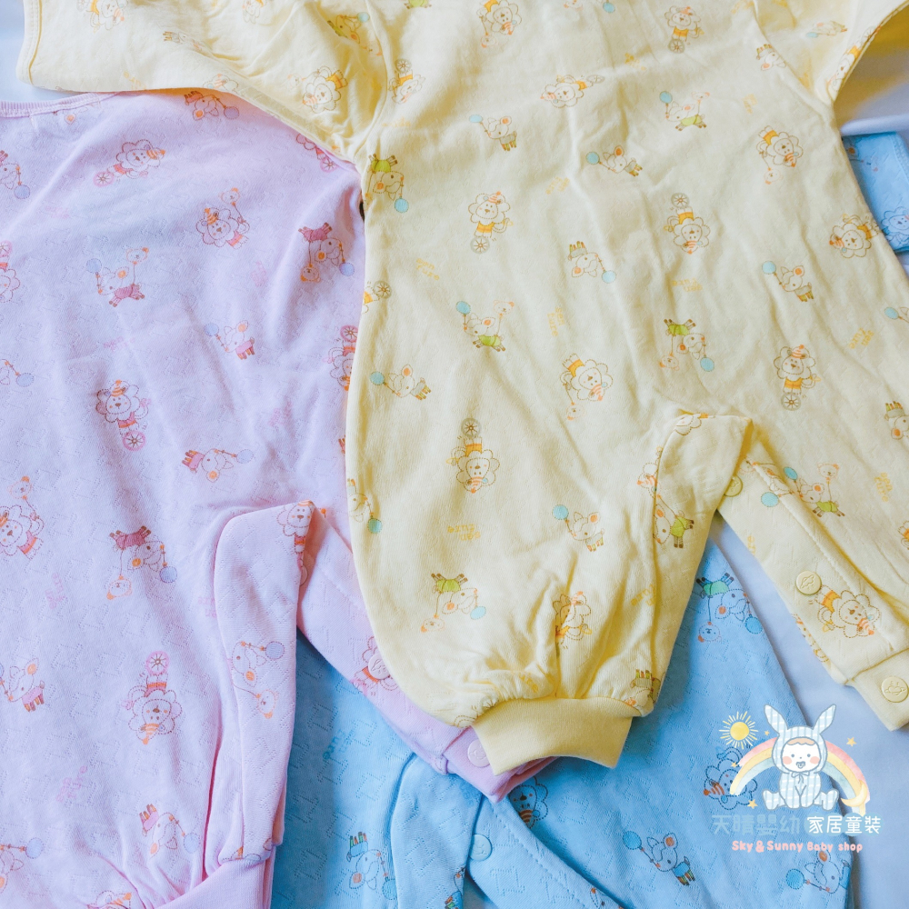 心福 純棉 中厚緹花棉 新生兒 兔裝 秋冬 雙面棉 緹花布 棉長袖 不露肚 連身衣 S118-細節圖4