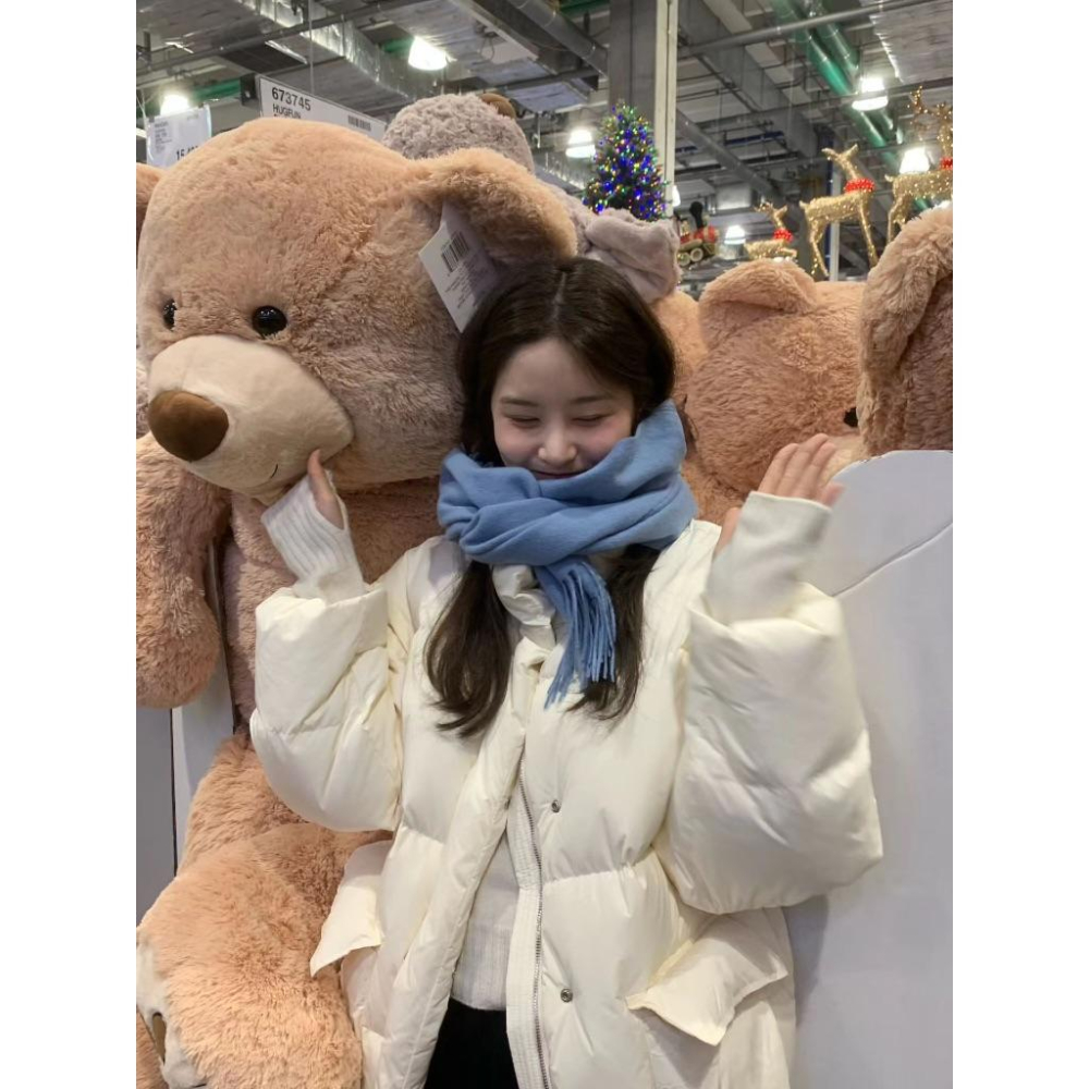 [25F1014]🇰🇷正韓空運(現貨+預購)/韓國東大門APM/秋冬新品/ OUNCE柔軟不扎膚素色流蘇羊毛圍巾（八色）-細節圖5