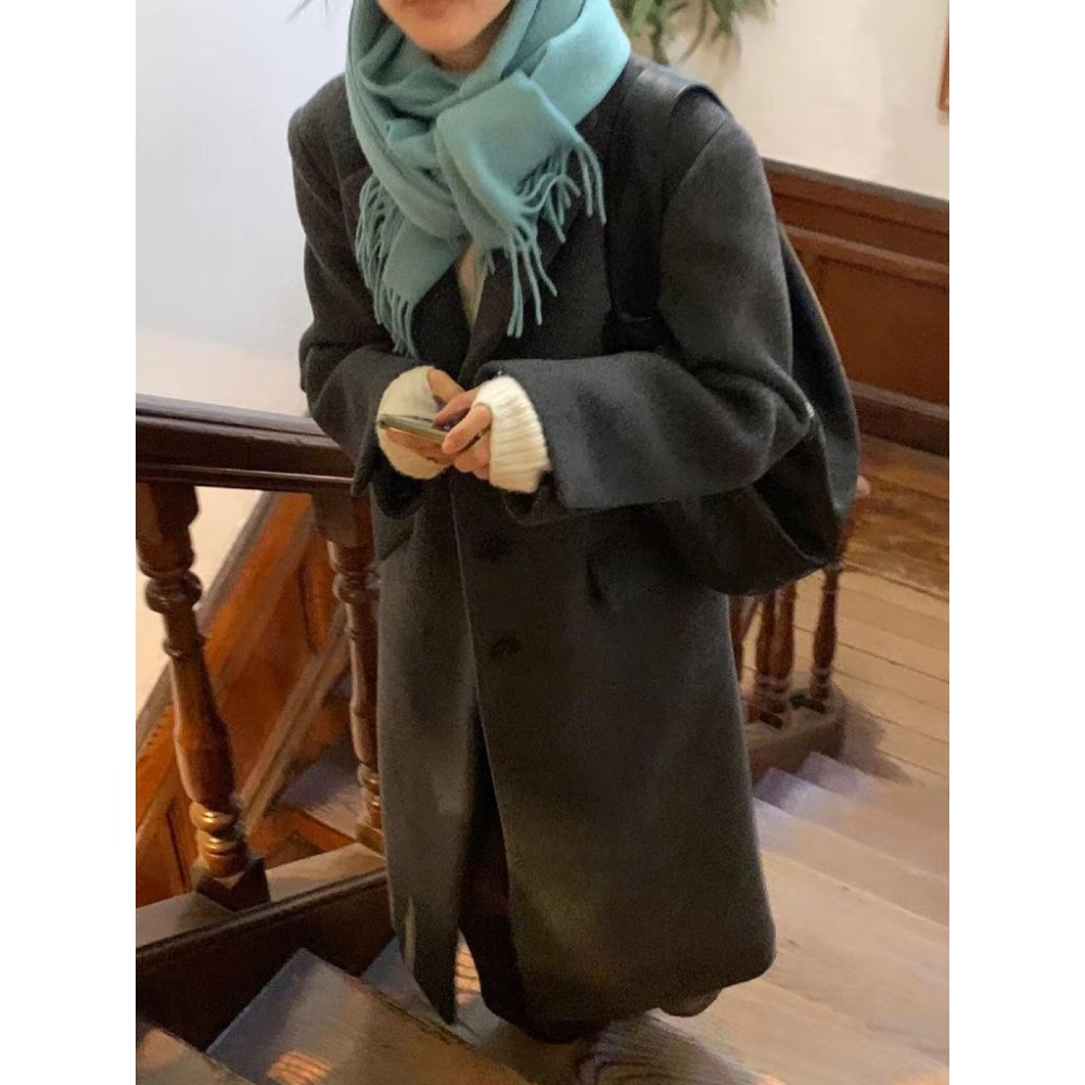 [25F1014]🇰🇷正韓空運(現貨+預購)/韓國東大門APM/秋冬新品/ OUNCE柔軟不扎膚素色流蘇羊毛圍巾（八色）-細節圖6