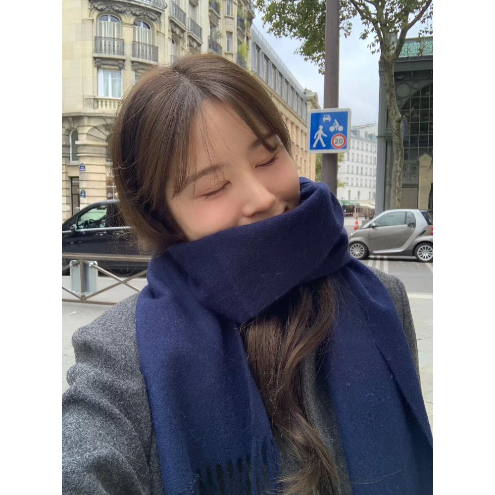 [25F1014]🇰🇷正韓空運(現貨+預購)/韓國東大門APM/秋冬新品/ OUNCE柔軟不扎膚素色流蘇羊毛圍巾（八色）-規格圖10